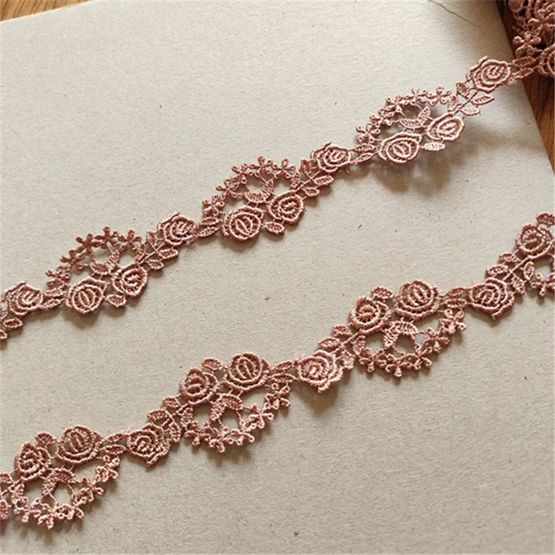 

20Yards 3cm Wide Shiny Brown Flower Venise Diy Venice Lace Clothing Accessories Of Various Garment,Bra.Underwear
