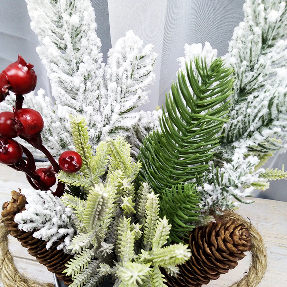 

1Pc Hemp Rope Christmas Tree Style Tabletop Decoration Realistic Design Lightweight Setup Festive Model Bright Colors