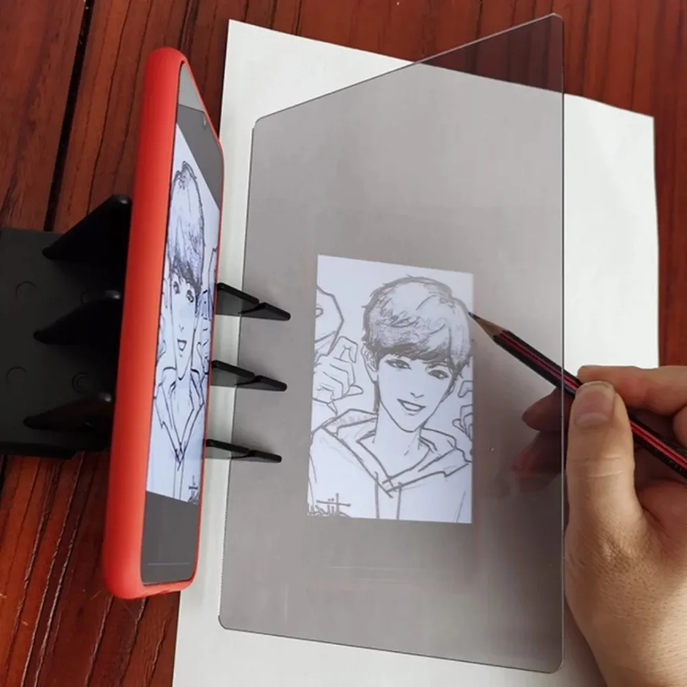 Prancheta de desenho transparente óptica, placa de rastreamento óptico portátil, prancheta de desenho de imagem, projetor de desenho, placa de pintura óptica