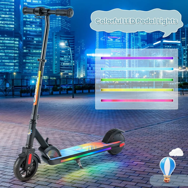 Caroma-Scooter Elétrica Dobrável para Crianças, Velocidade de Altura Ajustável, 150W, Motor 180W, Max 7 Miles, com C