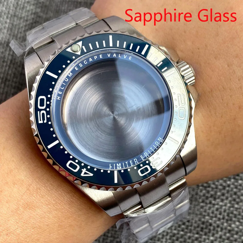 

Sapphire SEA Steel Watch Case for NH34 NH35 NH36 NH38 ETA2825 PT5000 MIYOTA DG MINGZHU Movt 904L Bracelet Blue Chapter Ring