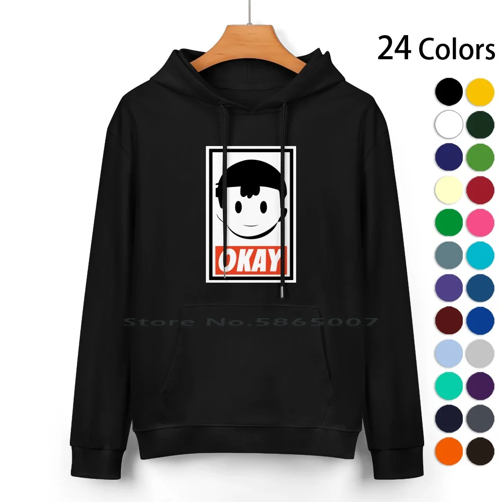 Okay Pure Cotton Hoodie Sweater 24 Colors Super Smash Bros 4 Super Smash Bros Ultimate Ness Earthbound Video Games Okay Parody