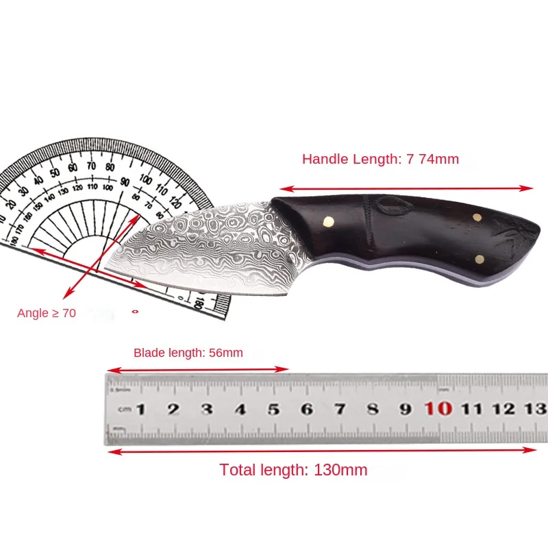 Gift collection Damascus steel pattern knife Outdoor straight knife High hardness Sharp Wilderness survival knife Self-defense