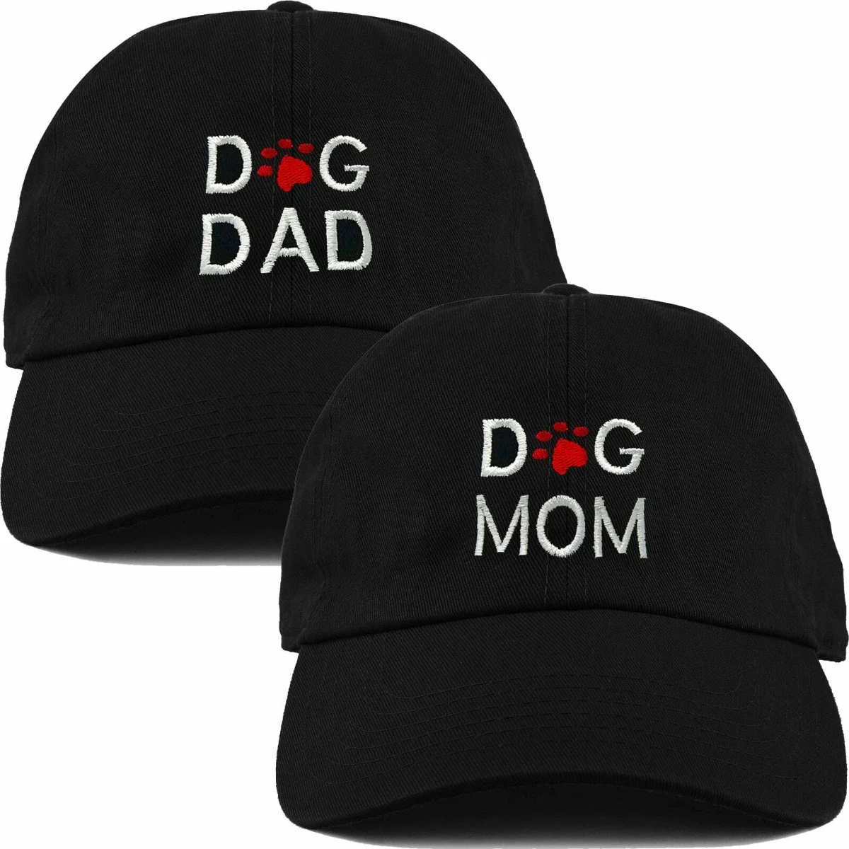 Printed Dad Hat Dog Mom Dog Dad Unconstructed Baseball Cap Hat Adjustable