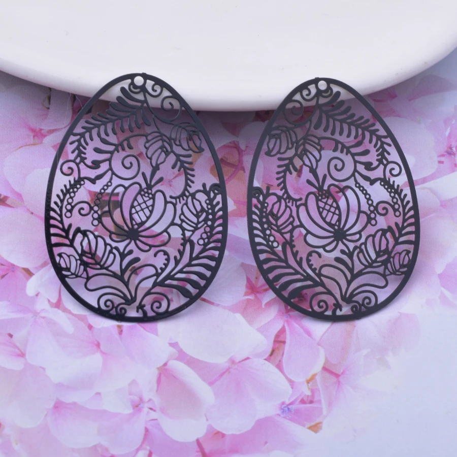 30pcs AD3120 29*40mm Painted Brass Blue and white Porcelain Pattern Oval Charms DIY Jewelry Earring Accessories – Detail 8