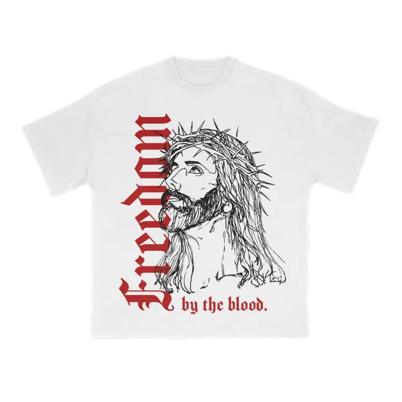 

Jesus Graphic Printing Summer Autumn and Winter Pure Cotton Men's and Women's T-shirts Short Sleeves Luxury Outdoor Sports Brand