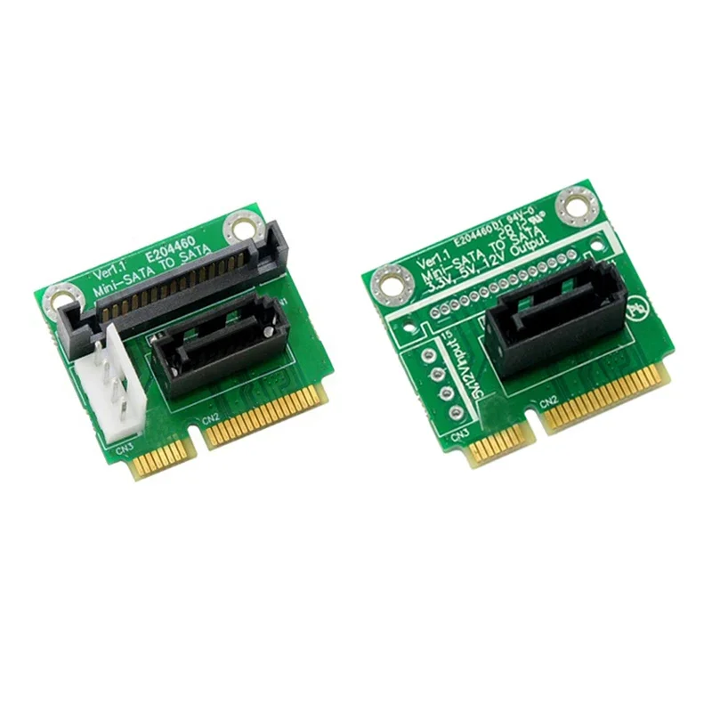 Adaptateur mSATA vers SATA, support d'extension métallique, carte de conversion demi-taille Mini SATA vers SATA 7 broches pour disque dur SSD HDD 2.5 "et 3.5"