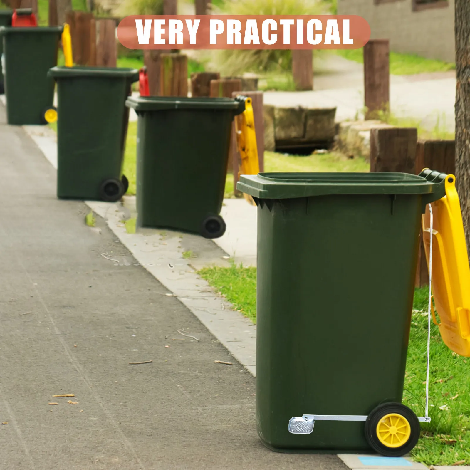 

Large Trash Can Foot Pedal Metal Garbage Bin Pedal for Tall Outdoor Trash Bin Hands-Free Operation Easy Installation Iron