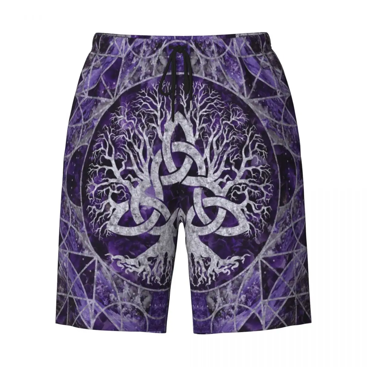 Pohon Kehidupan dengan motif Triquetra celana renang pria celana pantai cepat kering celana pendek papan Pantai Viking Norse Yggdrasil Boardshorts