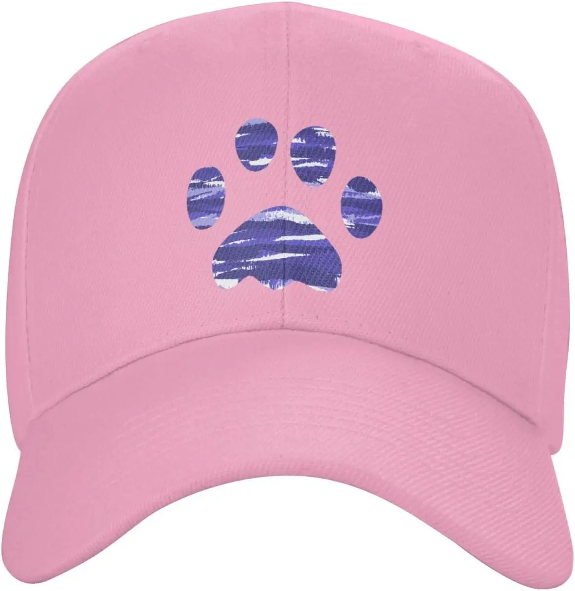 

Фиолетовая бейсболка с принтом лап, розовая полиэстеровая повседневная регулируемая дышащая шляпа Snapback для взрослых