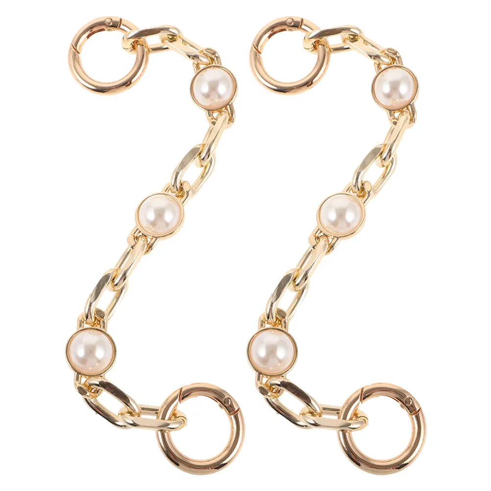 

2Pcs Pearl Strap Replacement Bag Supplies Lightweight Purse Extender Chain Accessories DIY Bag Purse Chain Supplies