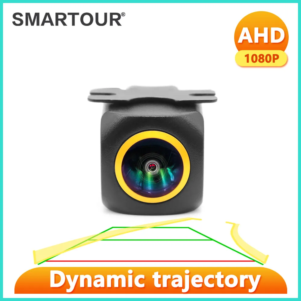 

1080P AHD Dynamic Trajectory Vehicle rear view Camera Car reversing black fisheye lens night vision waterproof universal