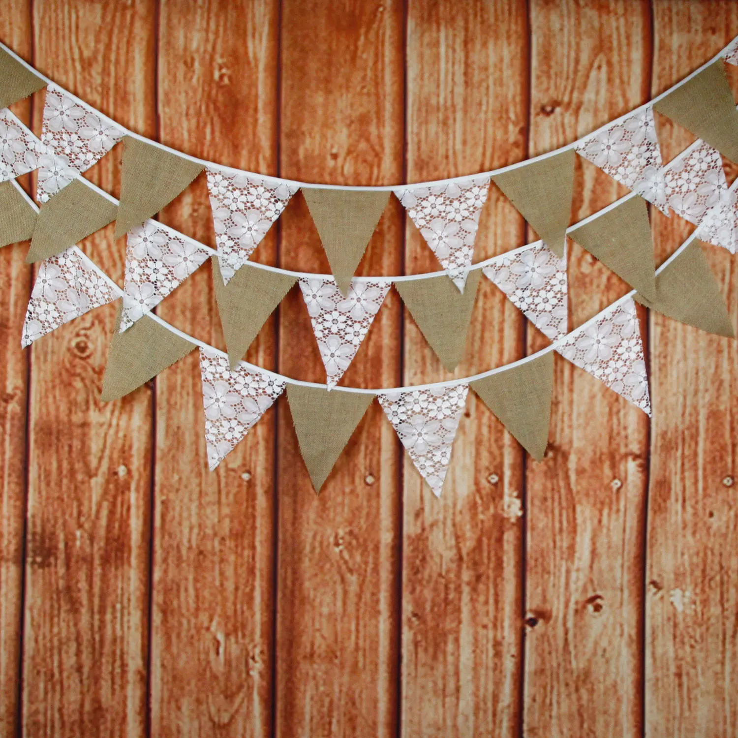 3M 12 Pennant flags Hessian Lace Wedding Decor Bunting Vintage Photo Prop Banners Home Baby Shower Carnival Garland