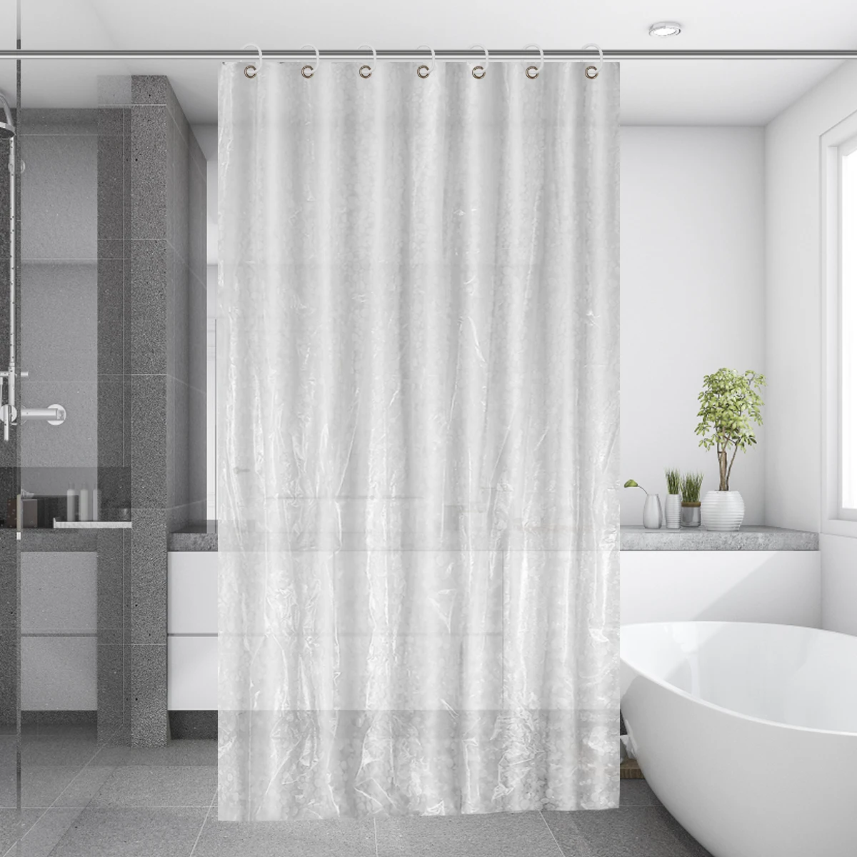 

Waterproof Shower Curtain 18x18M Bathroom PVC Mouldproof Household Liner Spa Durability Functional Bathtub Camper