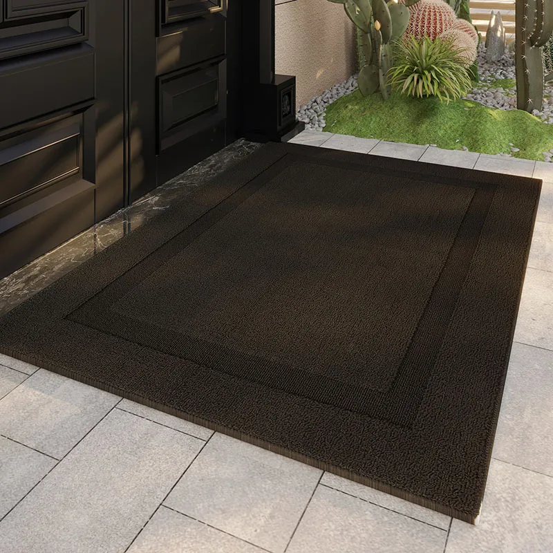 High-End Solid Entrance Doormat for Porch Dirt-Resistant Dust Removal Foot Pad for Front Door Non-Slip Jacquard Floor Carpet