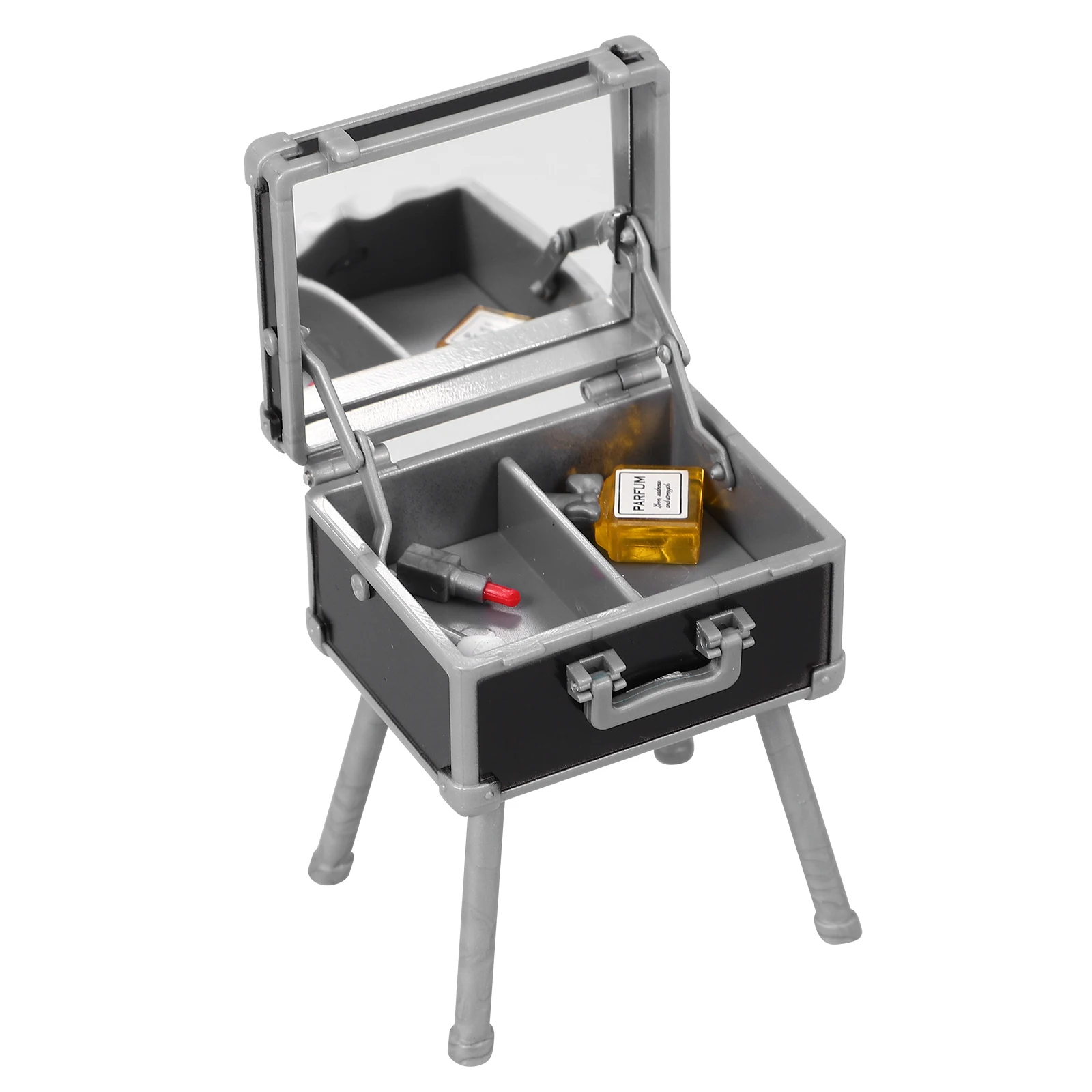 

1Set Miniature Makeup Storage Box ABS Material Fine Workmanship for DIY Mini House Bedroom Living Room Decor Small Cosmetics Kit