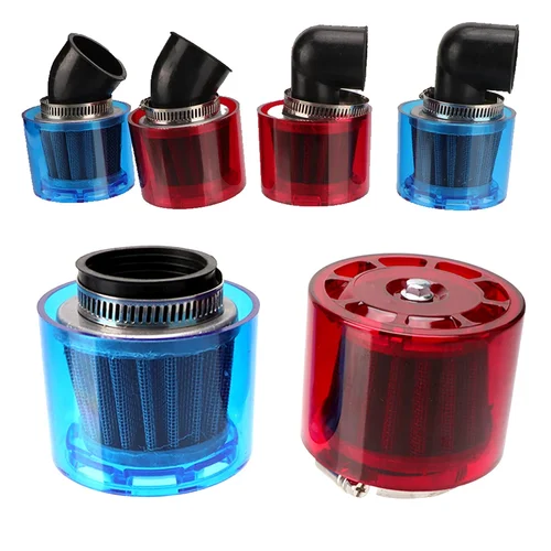 Limpiador de filtro de aire a prueba de agua para motocicleta, codo curvo de 28-48mm/directo/90 grados para motocicleta de 50cc-250cc ATV Pit Dirt Bike