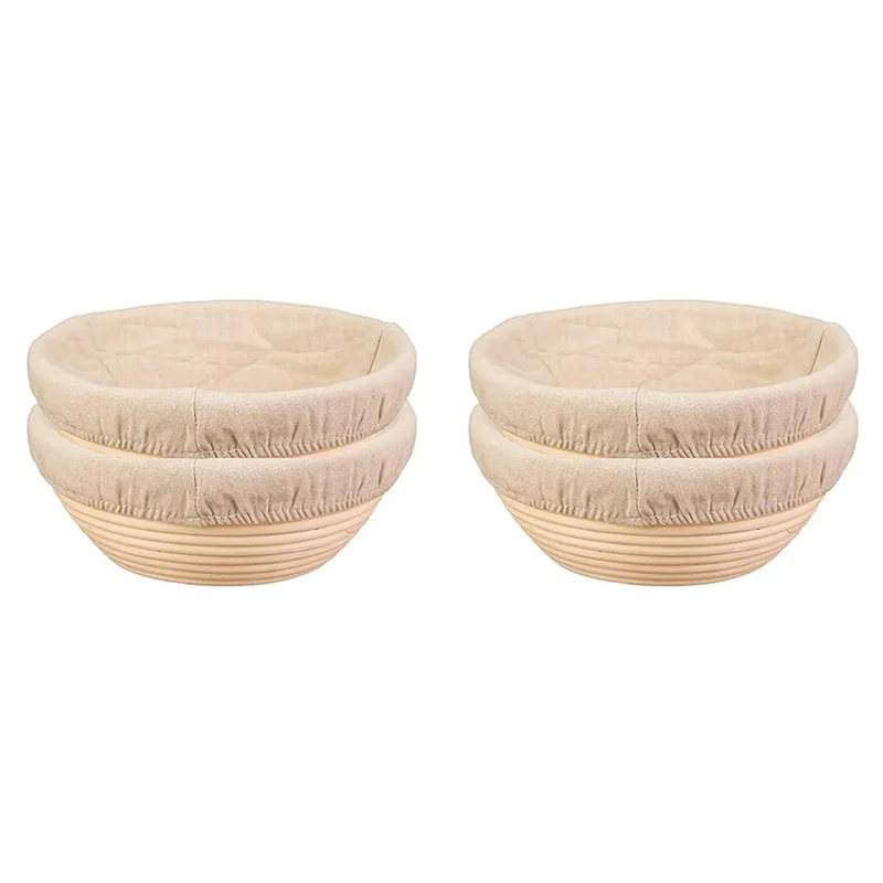 

AB34-4PCS Корзина для расстойки хлеба Комбинация тканевых чехлов, корзина для защиты хлеба, чаша для выпечки для ферментации на закваске