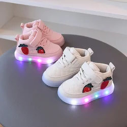 Trendy Child Sneakers New Light Up Versatile Girl Shoe Anti Slip Soft Sole Boy Shoes Simple Cute Board Shoe Comfort Casual Shoes