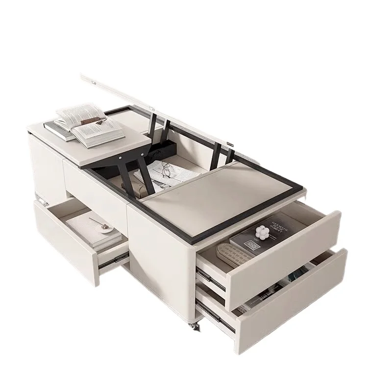 

Многофункциональный журнальный столик для небольшой квартиры, подъемный и складной, простой, бытовой, встроенный обеденный стол