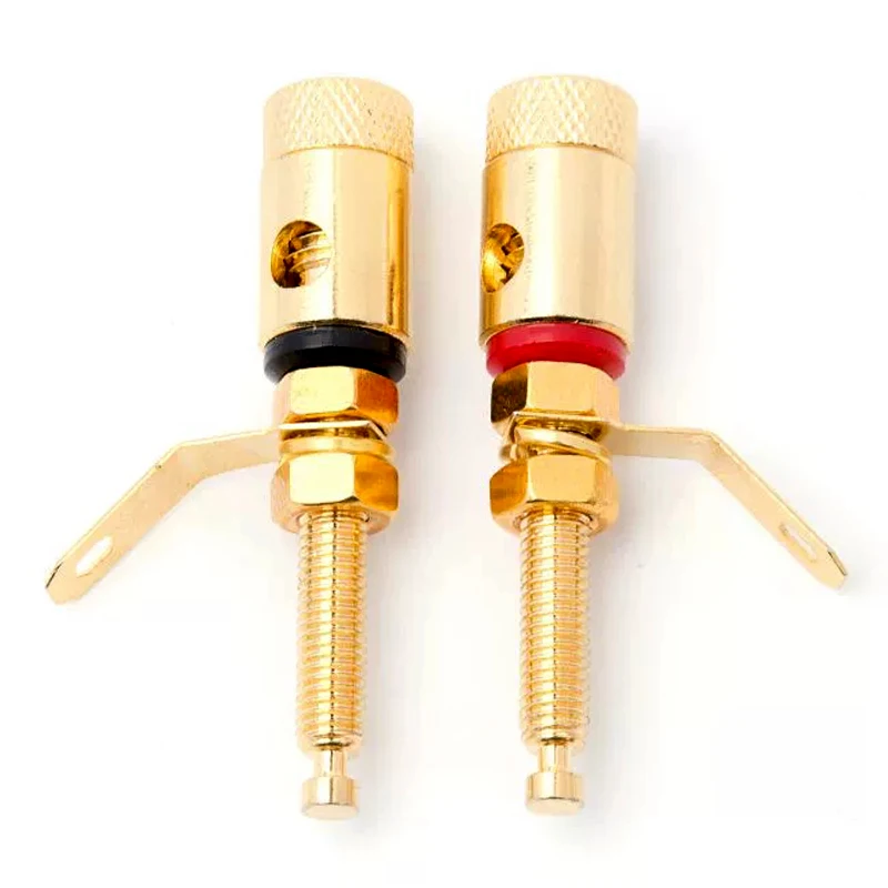 4Pcs Gold Plated Amplifier Speaker DIY Lengthen Terminal Binding Post Banana Plug Socket Connector Suitable for 4mm Banana Plugs