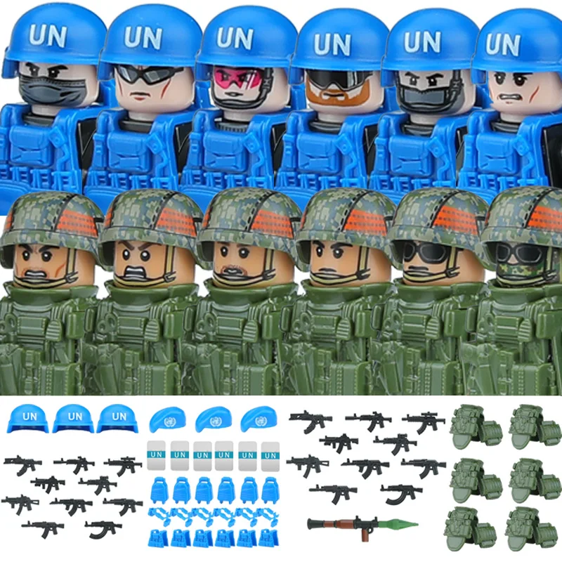 Stadt SWAT Geist Kommando Figuren Special Forces Figuren Bausteine UN Armee Soldat Polizei Militär Waffe Ziegel Spielzeug