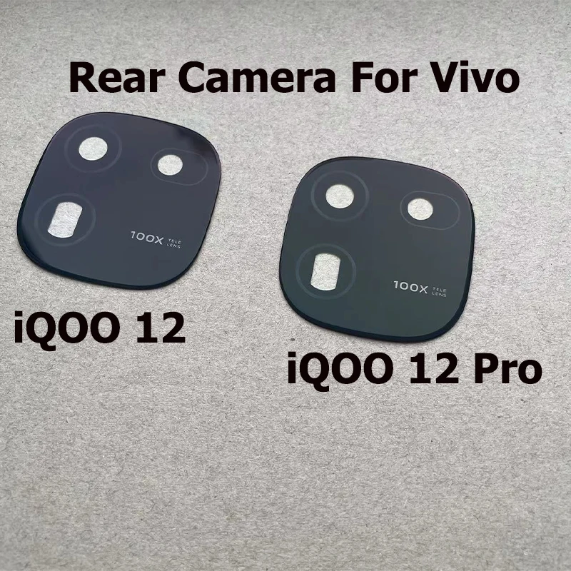 

New For Vivo iQOO 12 Pro Back Rear Camera Glass Lens Cover Replacement With Glue Sticker V2307A V2329A