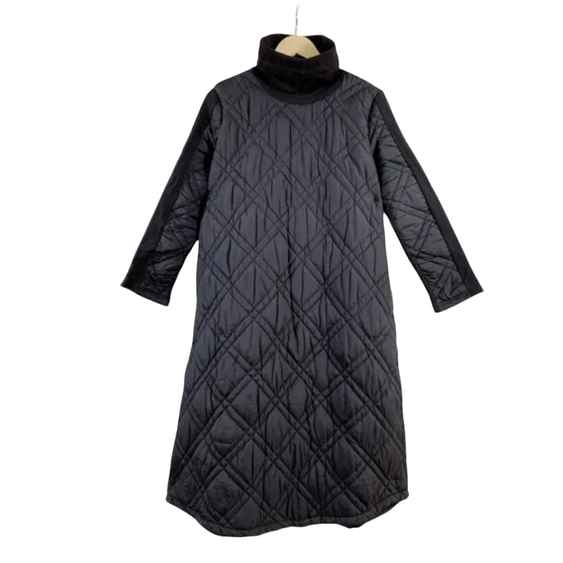 2024 Brand elegant Long Women\'s coat dress Plus Size Autunm and Winter maxi Jackets dress black coats Female Outerwear Parkas