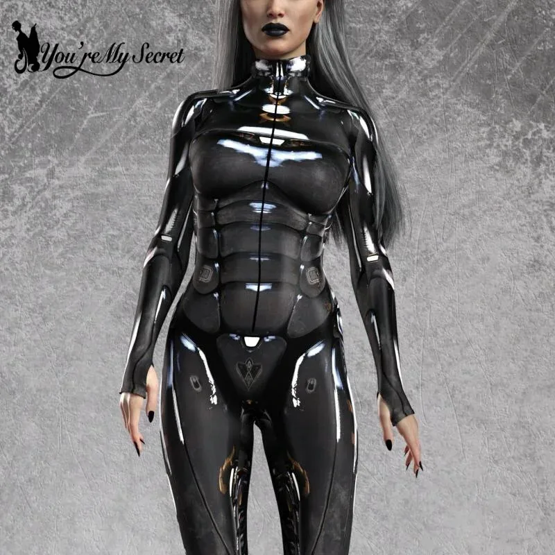 

[You're My Secret] Steampunk Armor Jumpsuit Zentai Cosplay Jumpsuit Cyberpunk Bodysuit Halloween Carnival Cosplay Costume Romper