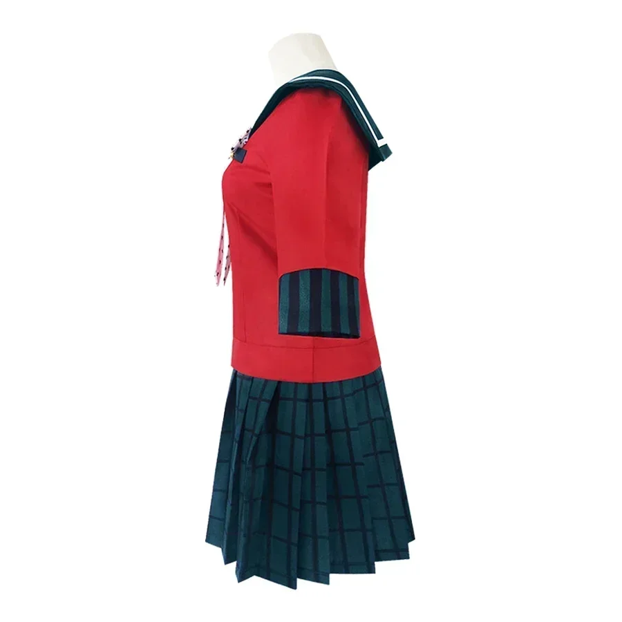 Anime recruté anronpa Cosplay Costumes, Harukawa Maki Cosplay, perruque uniforme scolaire, olympiques recrutés anRonpa Halloween Costume pour femmes et filles