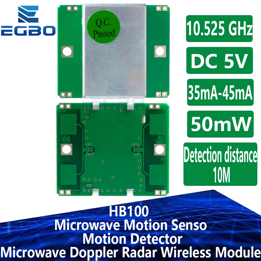 1 ~ 10 قطعة EGBO الميكروويف دوبلر الرادار وحدة لاسلكية محس حركة HB100 ، مستشعر حركة الميكروويف ، كاشف حركة
