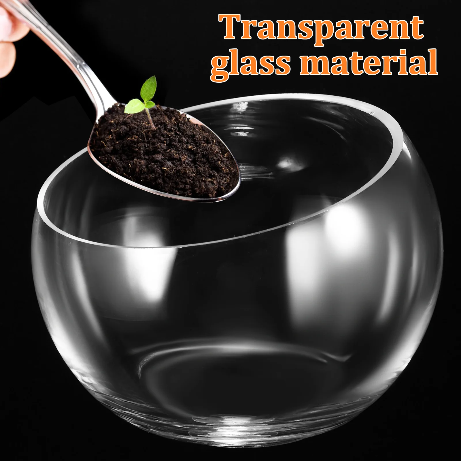 

2Pcs Glass Succulent Planters Half-Circle Clear Hydroponic Plant Pots Round Flower Vase Glass Bowls Fish Tank Candy Holder