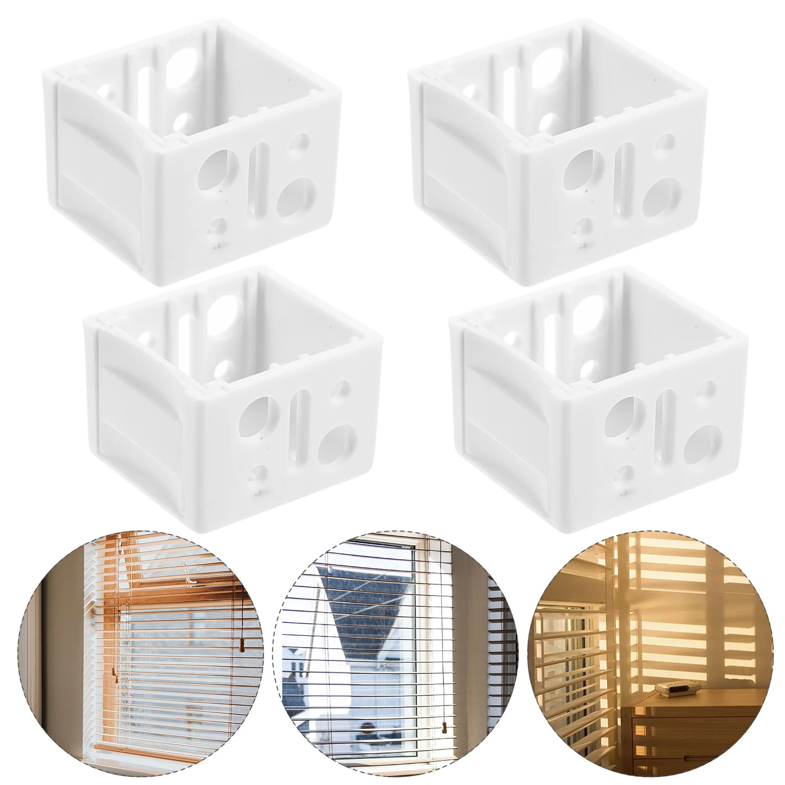 

Rod Shutter Bracket Window Blind Blinds Mounting Brackets Screw Cordless White for