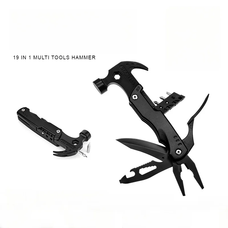 

19 in one sheep horn hammer, multifunctional folding hammer pliers tool, outdoor survival and maintenance hammer