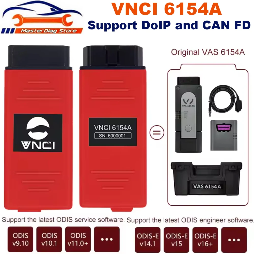 Car Diagnostic Tool For VNCI 6154A ODIS 11 Support Latest Version Software And CAN FD DoIP Protocol Original Function Drive SVCI