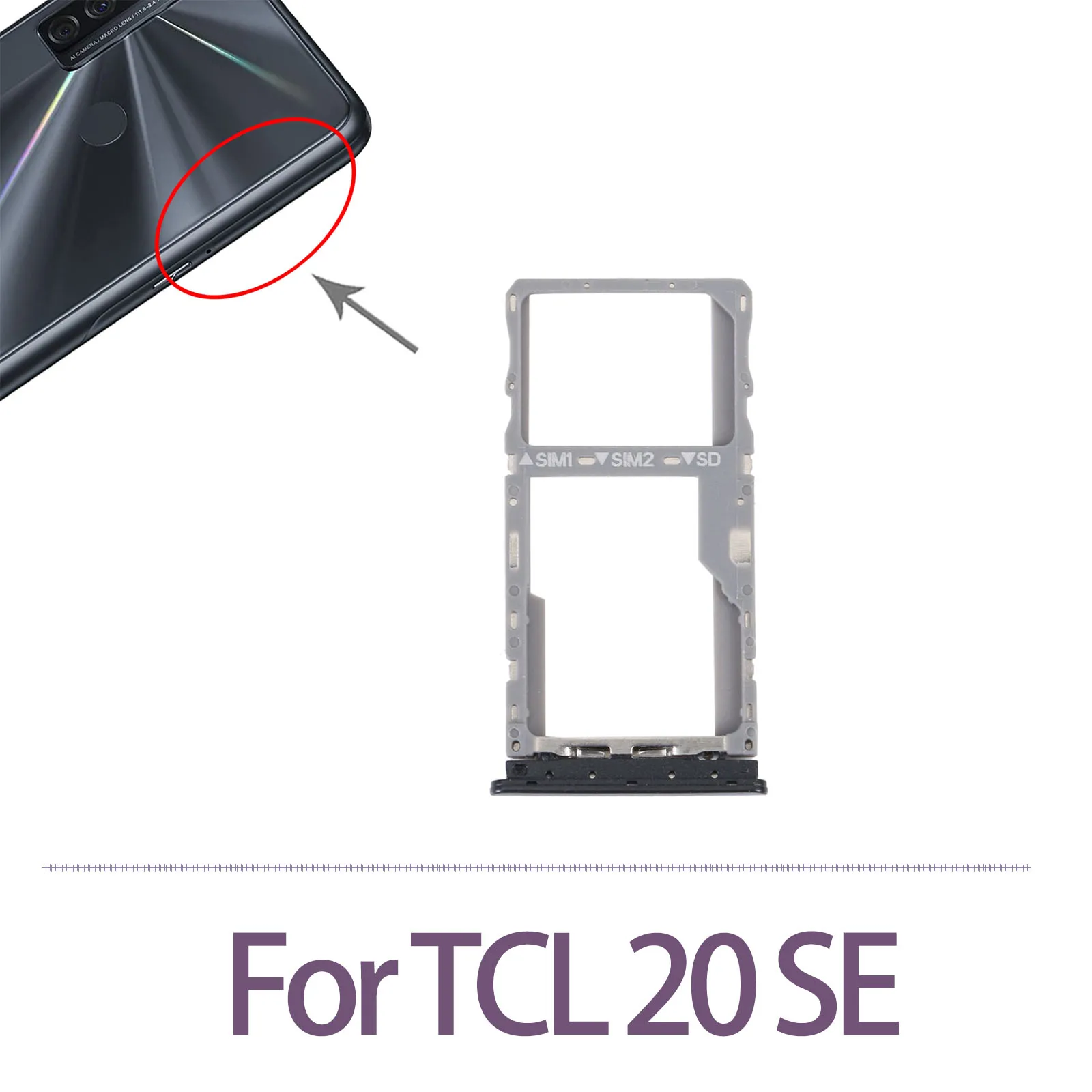 Bandeja para Tarjeta SIM + Bandeja para Tarjeta SIM / Micro SD para TCL 20 SE