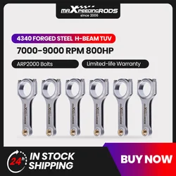 6x Connecting Rods for Nissan R32 R33 R34 2.5 GTS 2.6 GTR RB25DET RB26DET 800Hp for  R32 R33 R34 RB25DET RB26DET H beam ARP2000