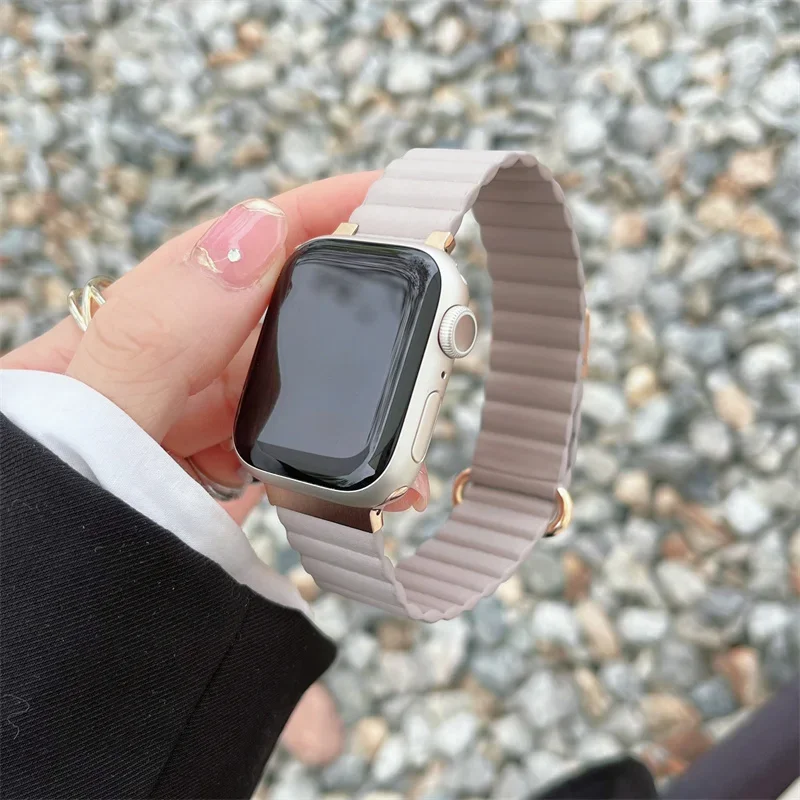 Leather Magnetic Strap For Apple Watch Band Ultra 2 49mm 41mm 45mm 40/44mm 42/46mm Women Bracelets iWatch Series 10 9 8 SE 7 6 5 image 6