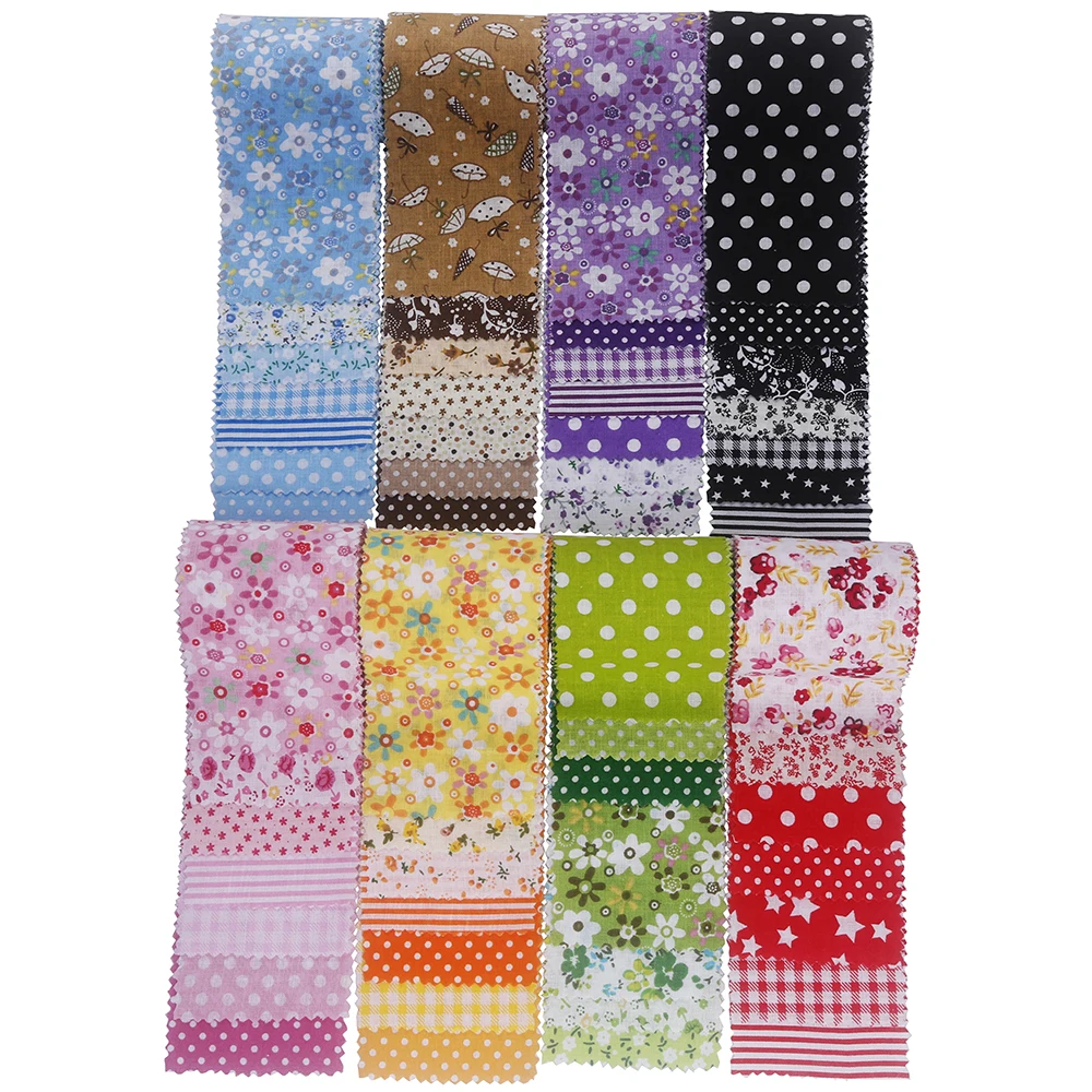 

Pre-Cut Jelly Roll Cotton Fabric Strips Bundle,Printed/Plain Patchwork Material for DIY Quilting, Sewing&Handmade Craft Supplies