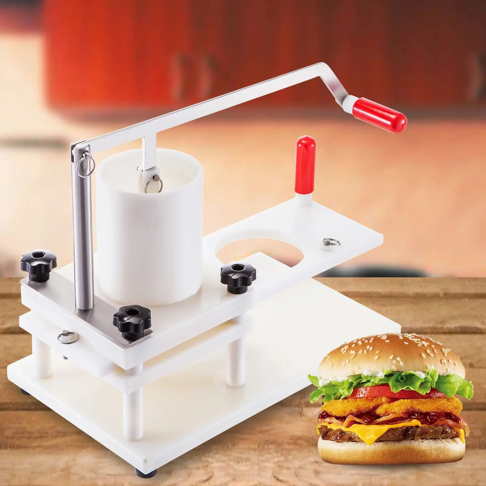 

HR110 New Plastic Hamburger Patty Maker Manual Press PE Burger Machine For Meat Patties Production