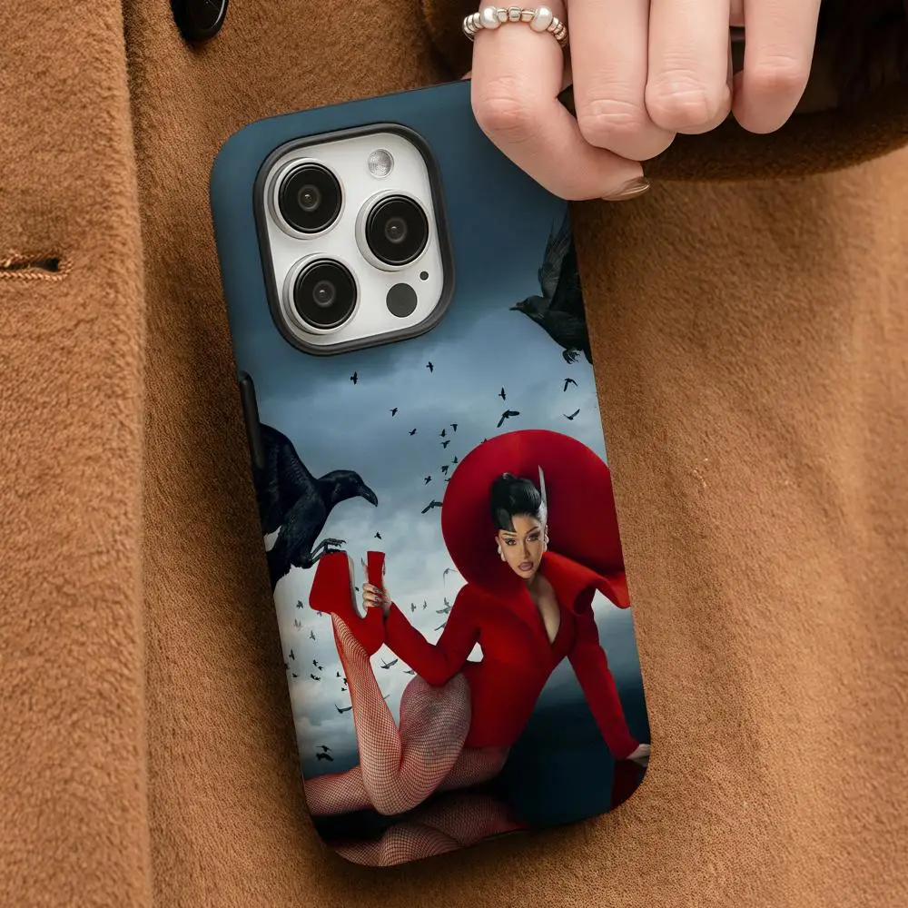 

Am I the Drama Cardi B Phone Case For iPhone 16 15 14 13 12 11 Pro Max Plus Glossy HD Double-Layer Liquid Back Film Hard Shell