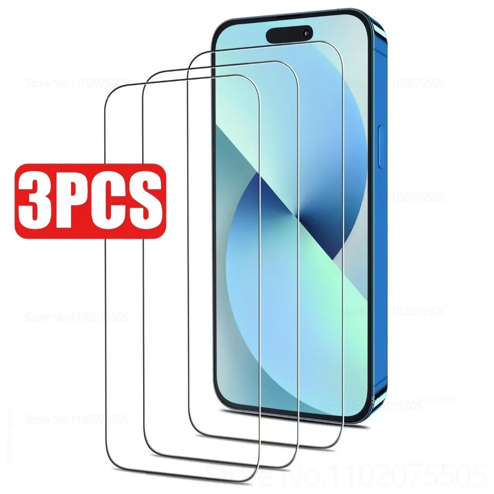 

3pcs Black Border Tempered Glass for IPhone 17 Air 15 16 Promax 17 Promax 9D Screen Protector for IPhone 14 Plus 11 12 13 Promax