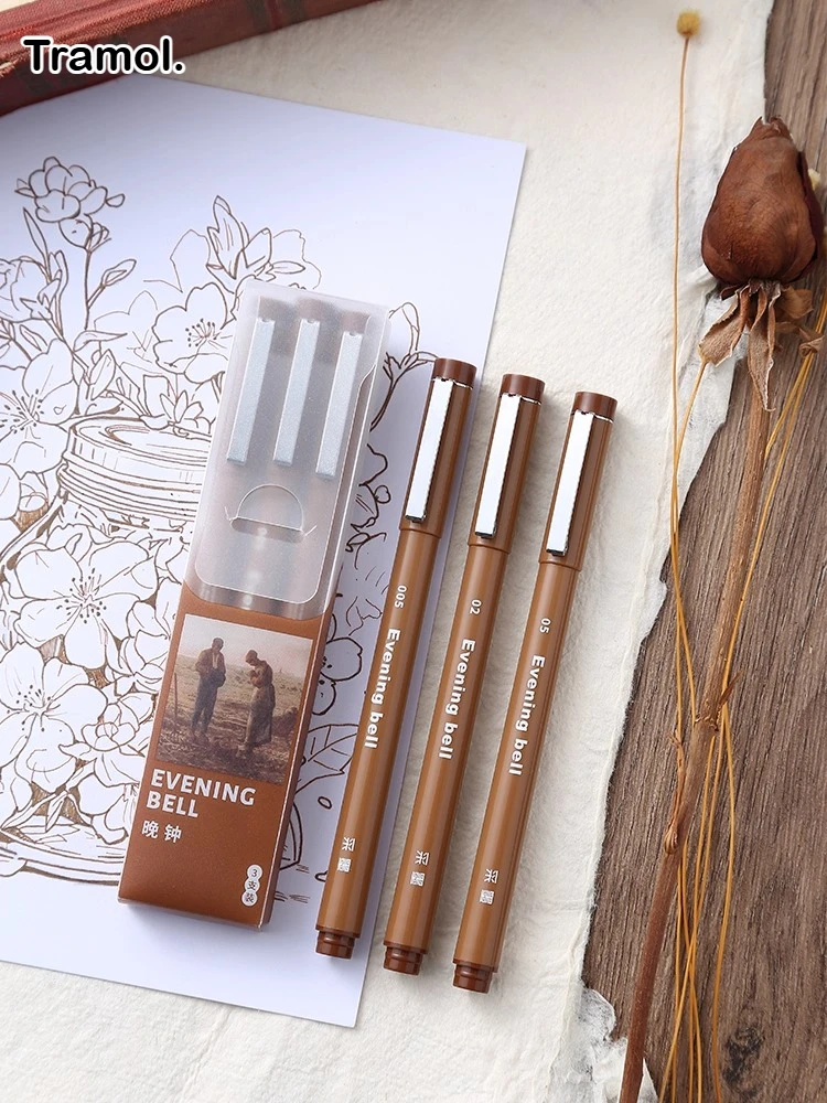 

Tramol Gel Pens Brown Black Waterproof Pen Art for Hand Drawing Manga Sketching Painting Stationery School Supplies