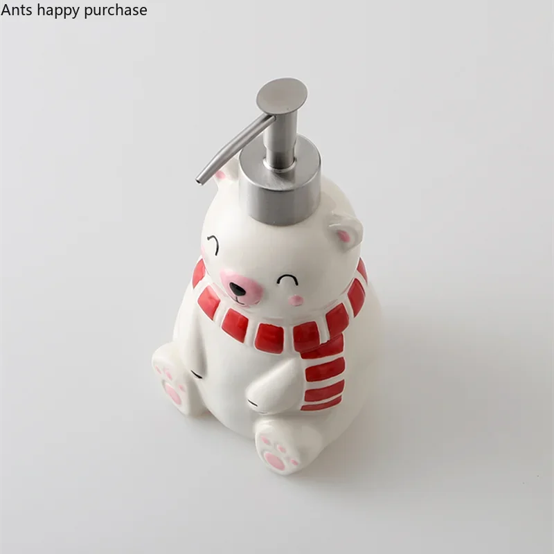 Garrafa de loção de cerâmica urso/pinguim/boneco de neve dispensador de sabão de natal mão desinfetante garrafas de shampoo garrafa de gel de banho