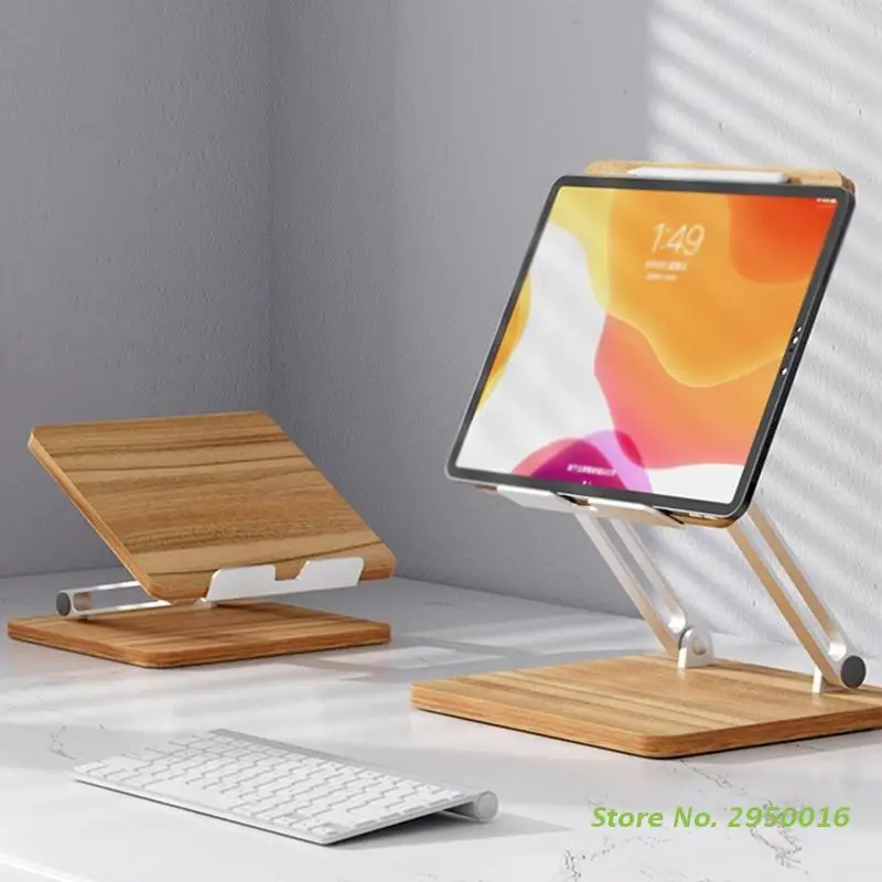 

Wooden Universal Laptop Stand Cooling Bracket Adjustable Height Desk Lifting Stand Ergonomic Bed Desk PC Tray for Tablet 12-17in