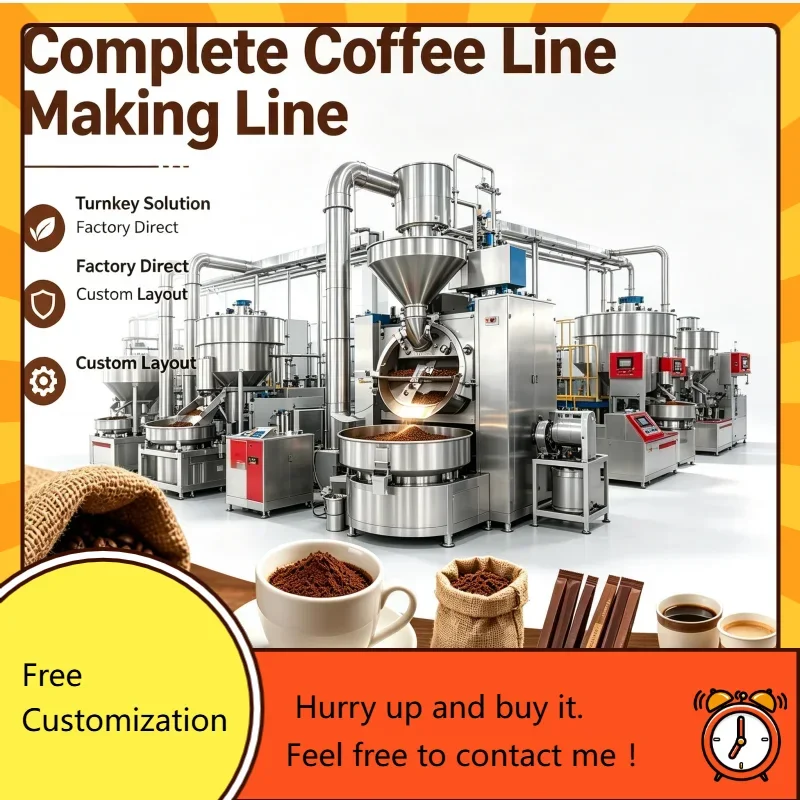 FL Cold Brew Coffee Production Line Food‑Grade Stainless Steel Coffee Grinder Processing Set For Mini Coffee Factory Customized