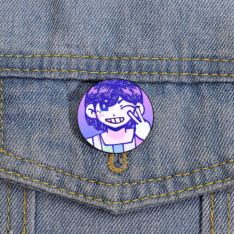 Fashion hero omori Printed Pin Custom cute Brooches Shirt Lapel teacher tote Bag backpacks Badge Cartoon gift brooches pins