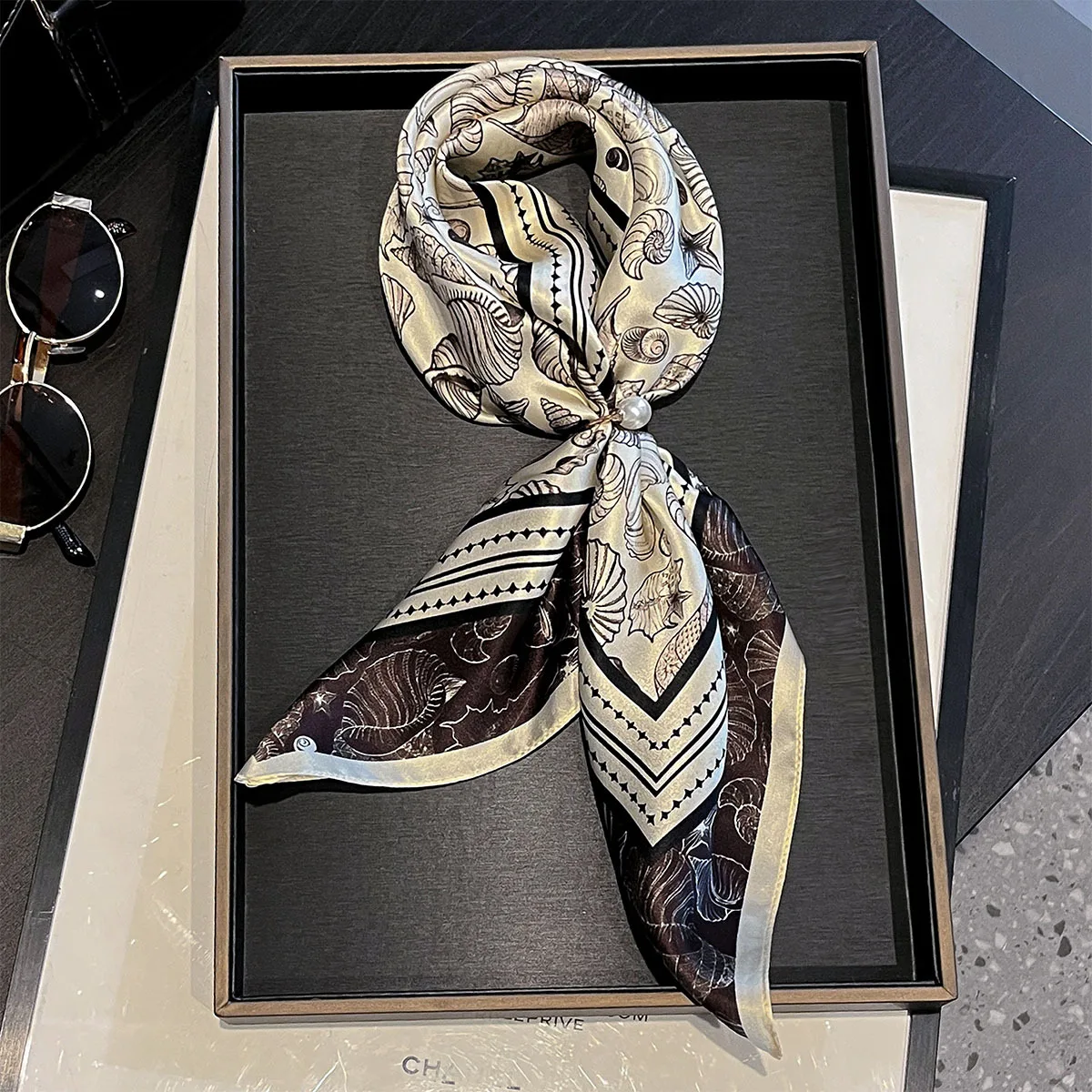 Luxury 100% Real Silk Scarf Women Spring Floral Bandana Shawl Lady Mulberry Silk Neckerchief Handkerchief Female Wrap 53cm