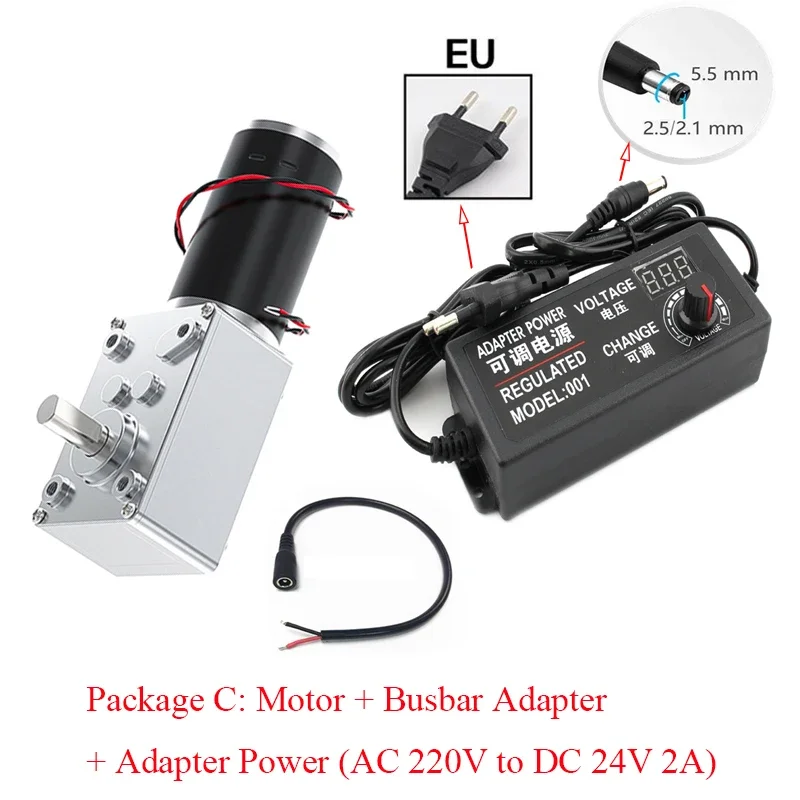 5840-31ZY Reduction Gear Motor 12V24V 7RPM-470RPM Large Torque High Power 2-70kg Worm Gear Motor