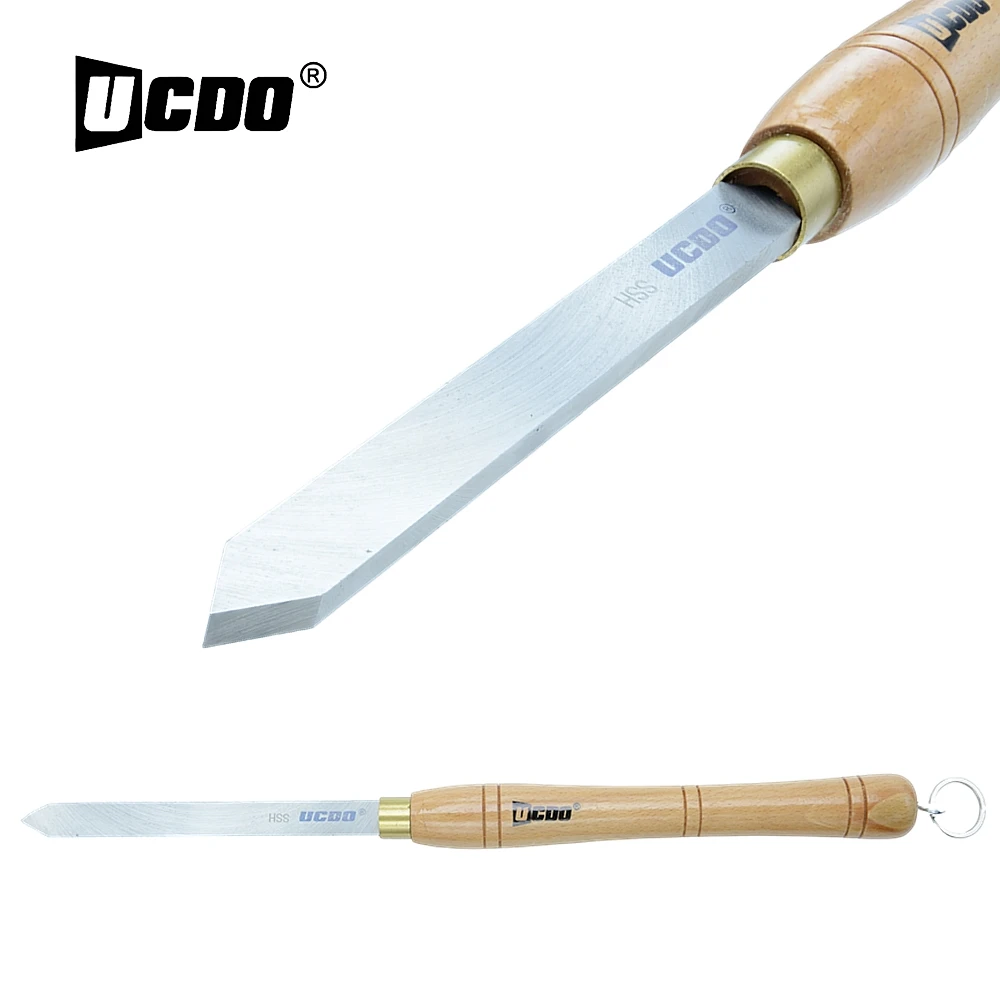 UCDO 16mm HSS Diamond Parting Woodturning Tools Wood Lathe Cut-off Turning Tipped Chisels HSS Blade With Hanging Rings